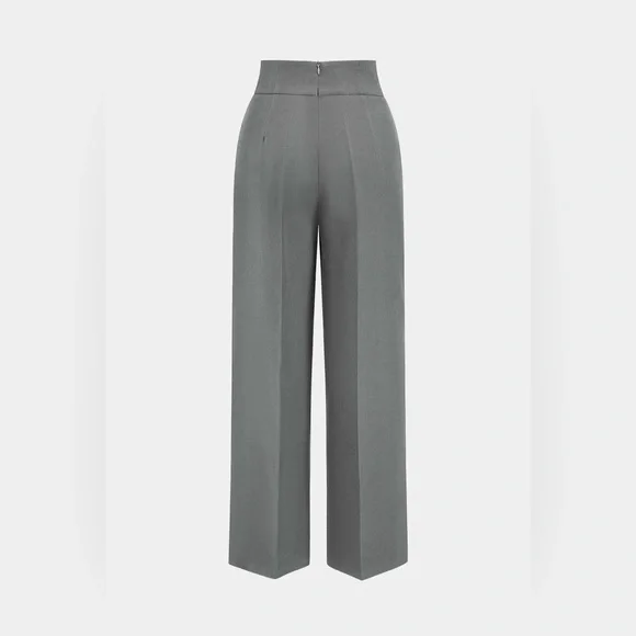 Micas Basic High-Waisted Wide Leg Trousers S UP-12 - Picture 4 of 5